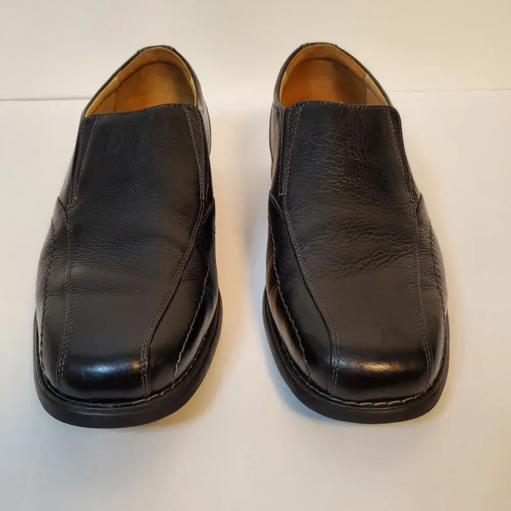 Nunn Bush Mens Black Leather Slip On Loafers Shoes 11.5M Sheepskin 81044-007